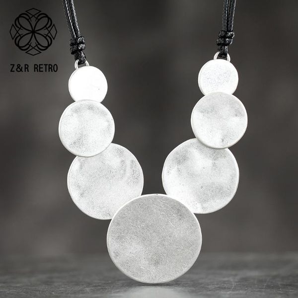 

zinc alloy geometric necklace handmade pendant for friend simple necklace adjustable collier pendant woman accessories wholesale, Silver