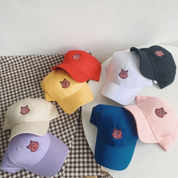 

qiu baseball south summer pendulum children cap cute cartoon bear baseball cap men women children's sunscreen sun hat, Yellow