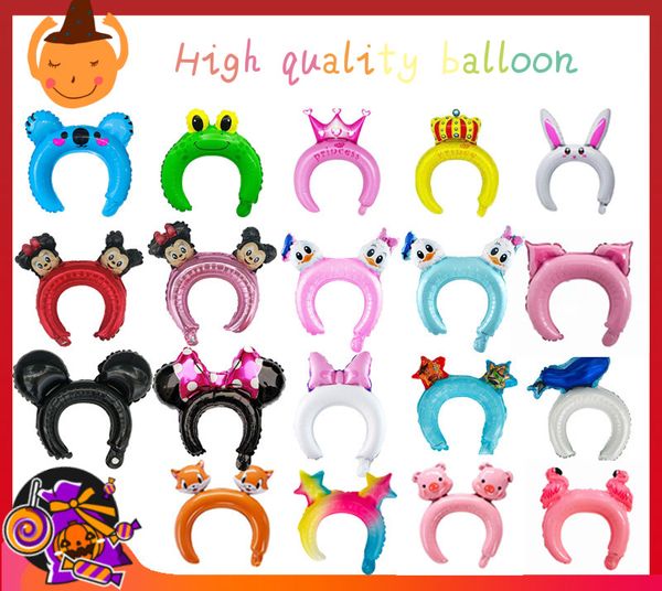 

New creative children cartoon animal headband aluminum film balloon push scan code small gifts Halloween advertising custom