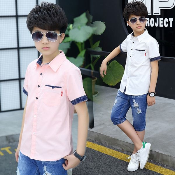 

f2iab 2019 korean casual boysshort-sleeved cotton fashion medium and large tong chen shan tong chen shan children's boysshirt children, White;black