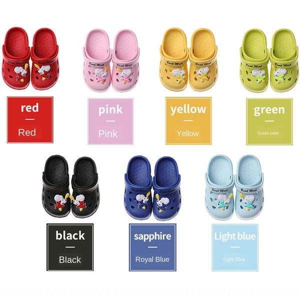 

m7hq4 children's summer boys' indoor household anti-skid cute cartoon baby girls' light children children slippers soft-sole, Black;red