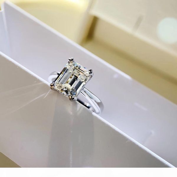 

3 oct size square shape sparkly diamond luxurious quality for women wedding jewelry gift ps6437, Golden;silver
