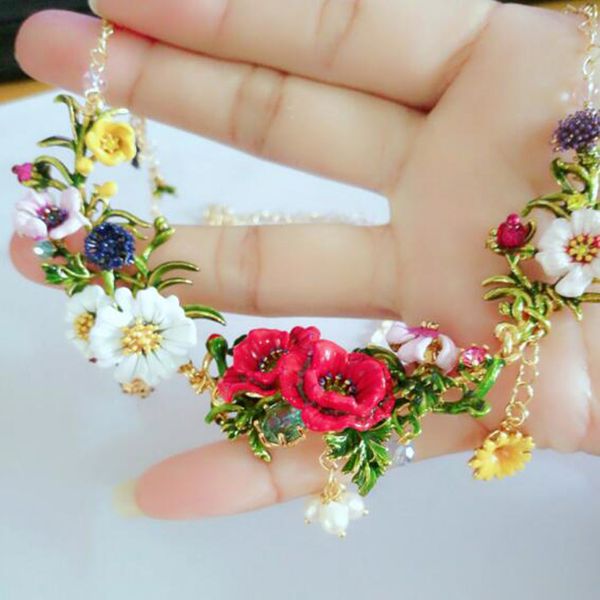

csxjd luxury elegant romantic daisy flowers short necklace high-end fashion gift of woman, Silver