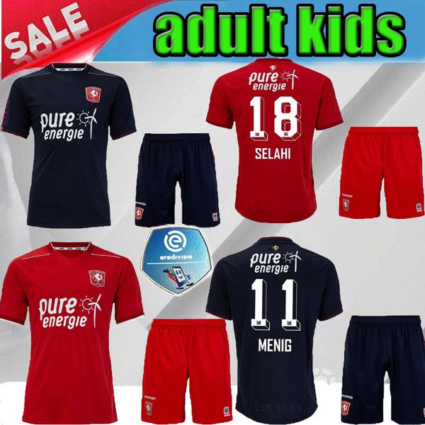 

kids 2020 2021 twente enschede fc home red menig soccer jerseys 20 21 red menig selahi aburjania men child football shirts shorts, Black;yellow