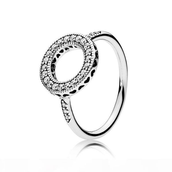 

l l cz diamond sparkling halo ring women wedding jewelry for pandora 925 sterling silver heart rings with originalb box high quality, Slivery;golden