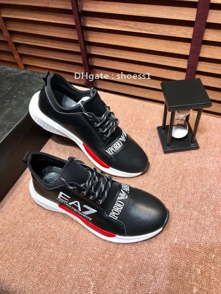 

2021-2020n fashion men 's embroidered letter casual shoes breathable leather classic sneakers lace -up low -shoes ,si, Black