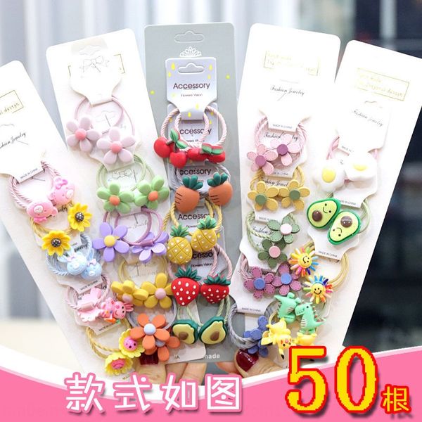 

korean children's accessories headline small not hurt new princess rubber band hair rubber band hair can, Slivery;white