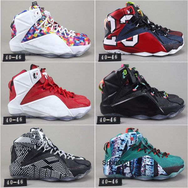 

sale what the lebron xii 12 p.s elite xii bhm rainbow south beach baby kids sports basketball shoes 12s men walking jogging sneakers, Black