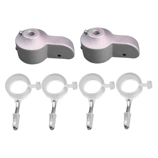 

2pcs cast aluminum flag pole 2\" truck pulley caps rustproof w/ 4pcs rings