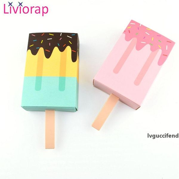 

liviorap 5/10pcs ice cream shape gift boxes baby shower party candy box baby boy girl pink blue birthday party decorations kids