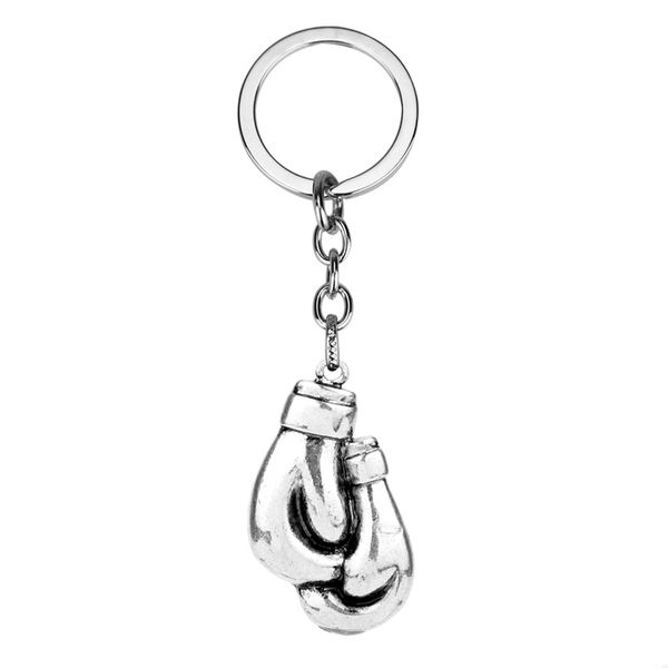 

mqchun vintage boxing glove keychain for keys car bag charm key ring handbag couple glove key chains gift accessories-50, Silver