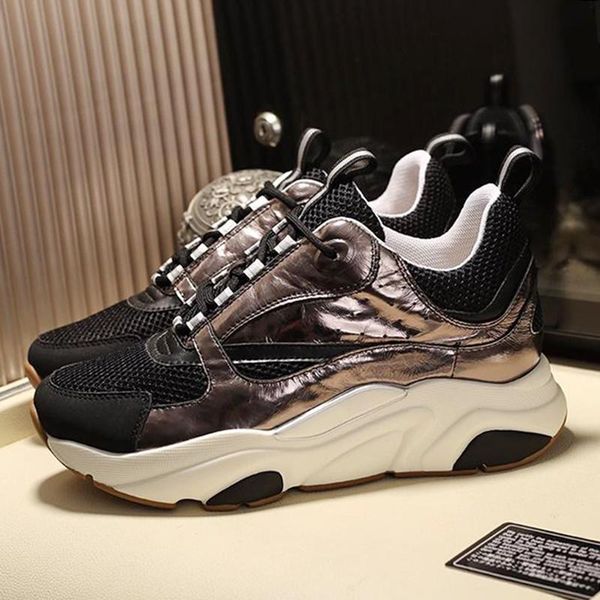

fashion casual mens shoes b22 calfskin sneaker breathable lace -up vintage casual fashion classic luxury shoes calzado deportivo para hombre, Black