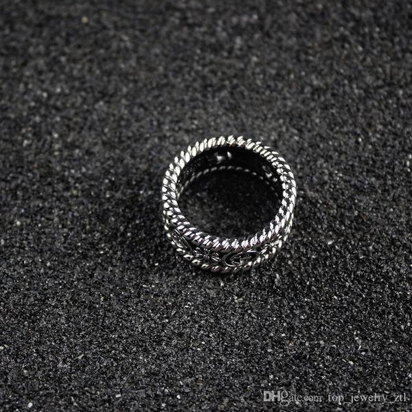 

interlocking ring men wide hollow letter rings women ancient silver jewelry