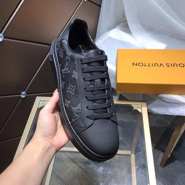 

2021-2020ss luxury design mens fashion printed leather rubber sole sneakers wild breathable me 's casual shoes me 's banquet sho, Black