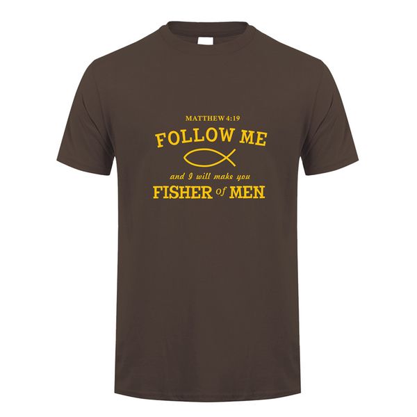 

новый ловец люди христианской рубашка иисус 4:19 религиозная футболка tshirts хлопок с коротким рукавом tshirts oz-176, White;black