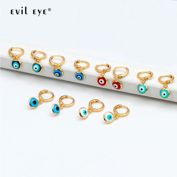 

evil eye drop earrings gold color copper hanging red blue turkish eye dangle earrings fashion jewelry for women ladies ey6456, Silver