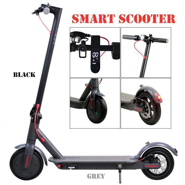 

stock electric scooter 250w folding kick bike bicycle scooters for 36v with led display high speed off road mk083, Silver;blue