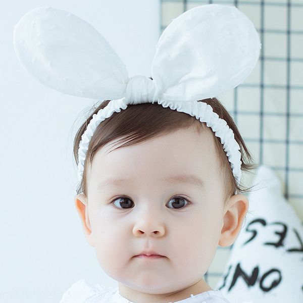 

нового хлопок большого кролика ухо детской группы корейского стиль ребенок волосы группа головного убора tử er головного убора аксессуаров д, Slivery;white