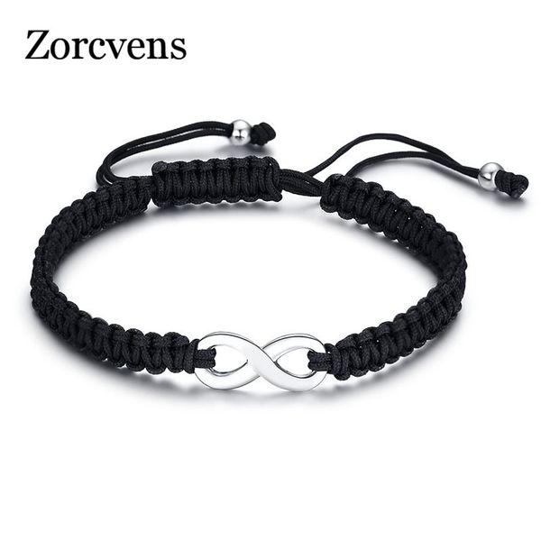 

zorcvens infinity lovers friendship bracelets for women man jewelry black handmade braided stretched rope chain bracelets