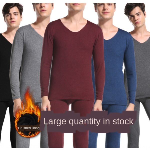

yb6ry german velvet constant temperature 37 degrees and winter warm underwear and clothes seamless thermal underwear cation suit autumn clot, Black;brown