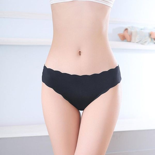 

women's panties women seamless breathable thongs underpants underwear solid comfortable low waist panty lingerie briefs knickers, Black;pink