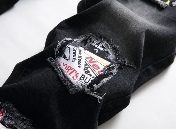 

мужская мода внешней торговли светло-голубой черные джинсы брюки мотоцикл байкер мужчин мытье, чтобы сделать старый кратные мужчин брюки вск, Blue