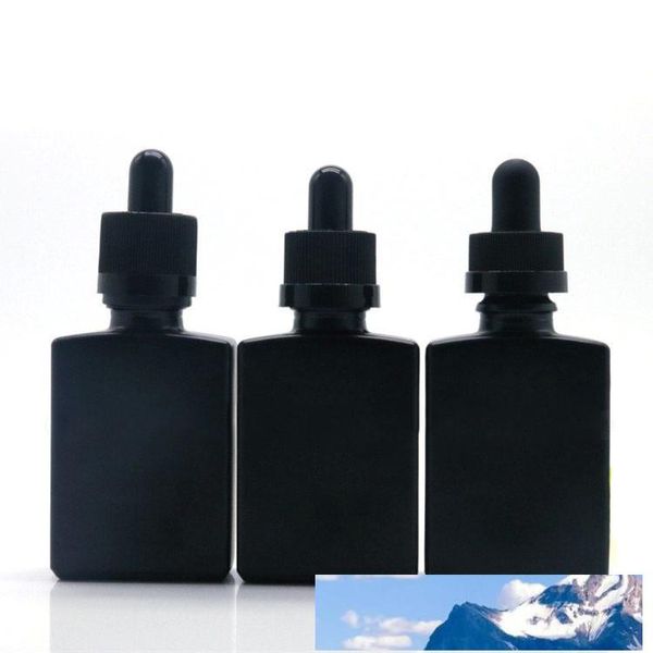 Reagente liquido in vetro smerigliato 30 ml Bottiglie contagocce BlackPipette Flacone quadrato per profumo di olio essenziale Bottiglie di olio di fumo e liquido