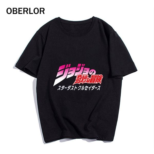 

hip hop t shirt harajuku casual aesthetic short sleeves men's jojos t-shirt hipster cool graphic anime tee shirt, White;black