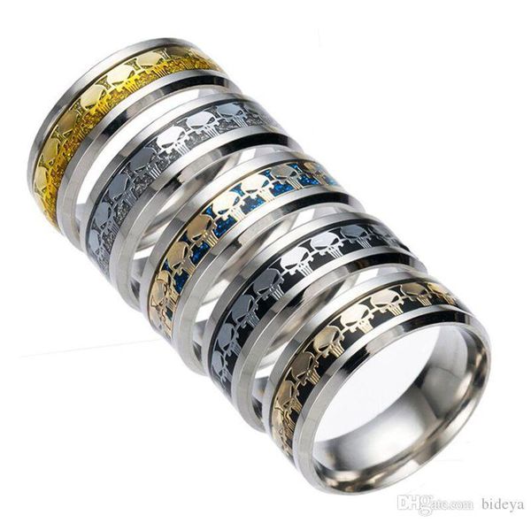 

2019 New Europe and America Men Skull Band Rings Fashion Titanium Female Finger Rings jewelry Accessories