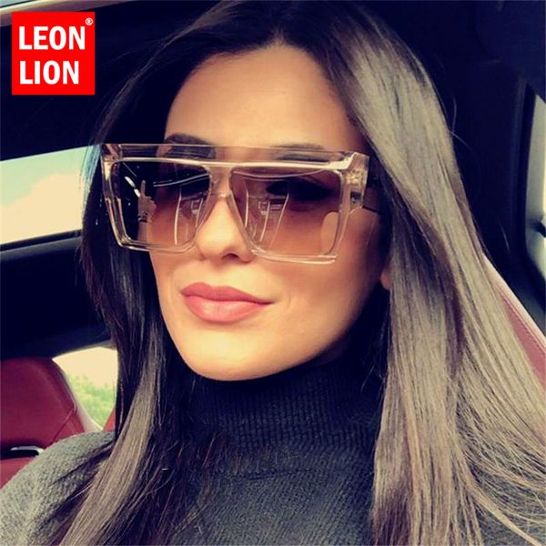 

leonlion 2020 oversized sunglasses women retro sun glasses women luxury eyeglasses for women/men mirror lunette de soleil femme, White;black
