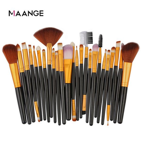 

maange 25 pcs professional makeup brush set beauty foundation powder blush eye shadow blending eyelash concealer makeup brush 20pcs/lot dhl