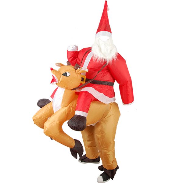 

christmas inflatable santa claus costume elk dress inflatable model reindeer santa cosplay costume