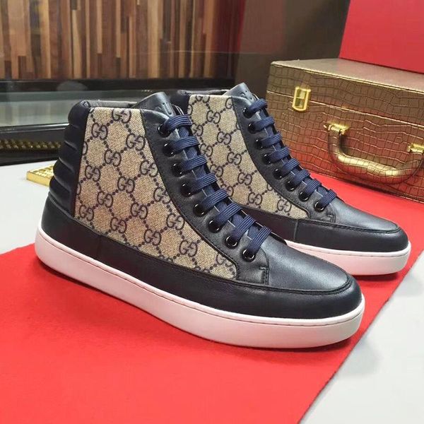 

2021 mens high sneaker luxury mens shoes fashion classic comfortable footwears lace -up sports casual vintage men shoes zapatillas hombr, Black