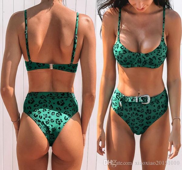 

2020 women's print bikini padded high cut bikini set two piece swimsuit female swimwear 979, White;black