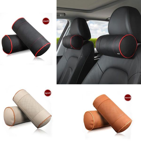 

leepee leather soft car headrest breathable car pillow memory foam neck pillow head neck support