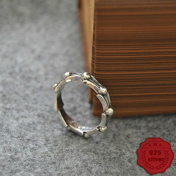 

925 sterling silver ring trend personality jewelry punk style street dance hip hop simple cross flower shape 2018 new hot