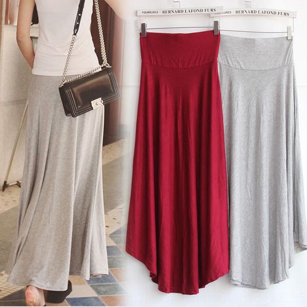 

modal high dale high elastic waist elastic thin wide waist skirt elegant slimming skirt, Black