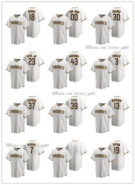 

san diego padres men women youth 13 manny machado 37 joey lucchesi 23 fernando tatis jr. home baseball jersey, Black