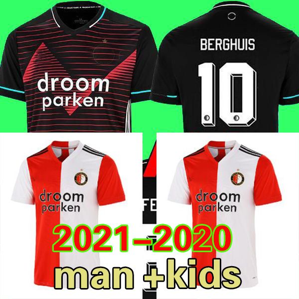 

kids kit 20 feyenoord soccer jersey kokcu football berghuis camiseta de futbol jorgensen camiseta de fÃºtbol 2020 2021 senesi maillot foot, Black;yellow