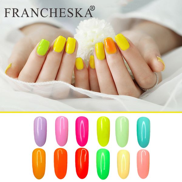 

nail gel 12 colors fluorescent neon series uv led polish art techniques design manicure paint tslm2, Red;pink