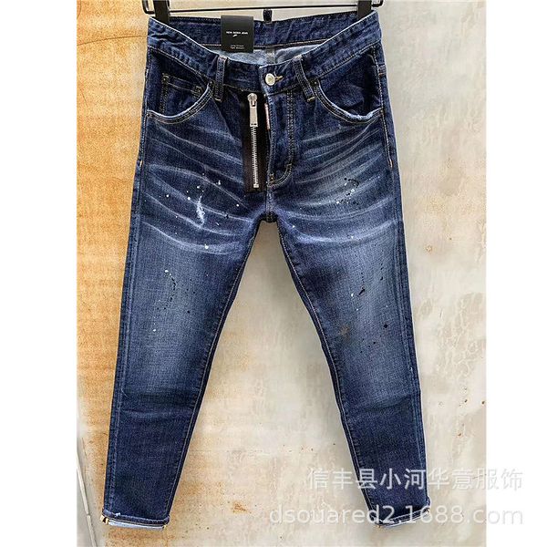 

mens denim jeans blue black ripped pants version skinny broken italy style bike motorcycle rock revival