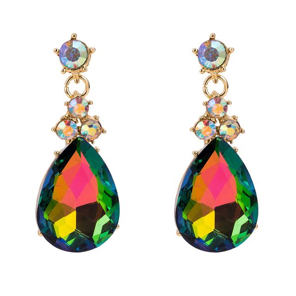 

exaggerated water drop multi-layer diamond simple fashion earrings bohemia, Golden