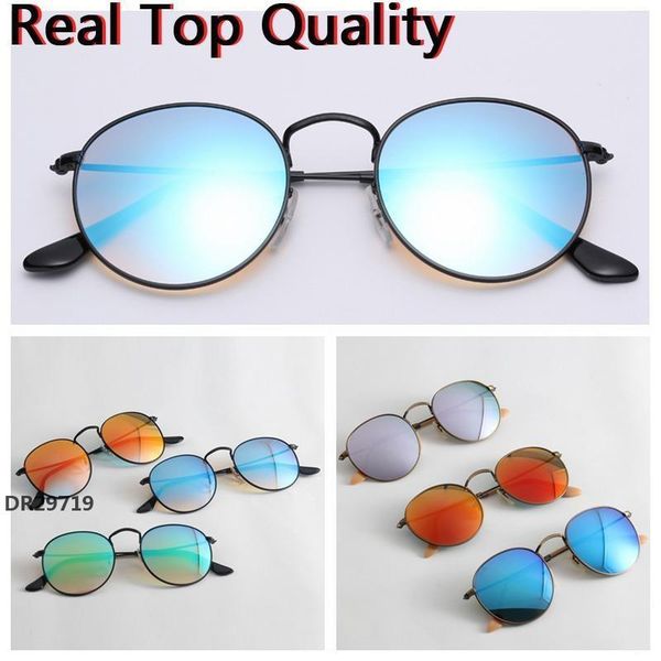 

мода солнцезащитных очков новых круглые металлических мужчин, женщины uv400 стеклянных линз солнцезащитных очков с бесплатным оригинальным к, White;black