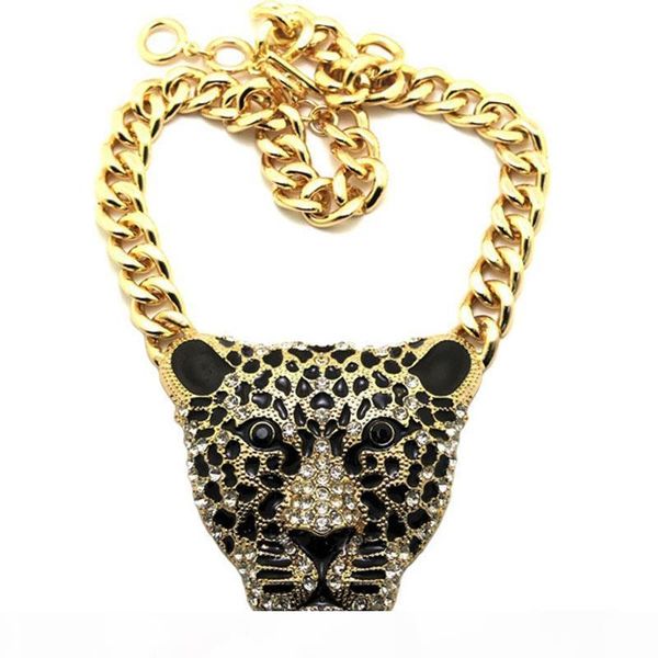 

f women sweater accessories sweater chain europe and the united states fashion leopard head necklace jewelry long section necklace, Silver