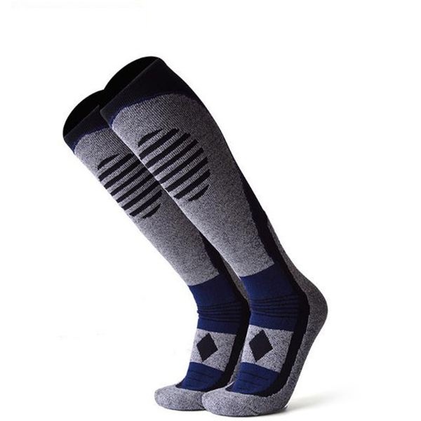 

sports socks yuedge breathable thick cushion knee high winter snowboarding skiing warm thermal, Black