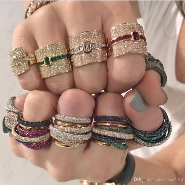 

victoria wieck luxury jewelry 925 sterling silver priincess cut multi z cz diamond gemstones party women wedding stackable ring gift, Slivery;golden