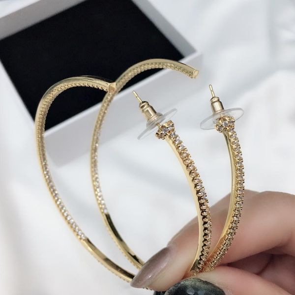 

selling explosion models simple ring diamond designer earrings luxury designer jewelry women earrings, Golden;silver