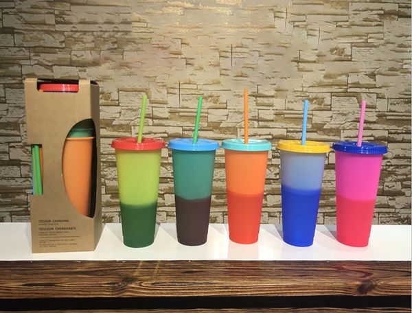

изменение цвета волшебной чашки металлопластиковых отношений массажеров с крышкой и соломой многоразовых конфет цвета холодной чашка лето бу