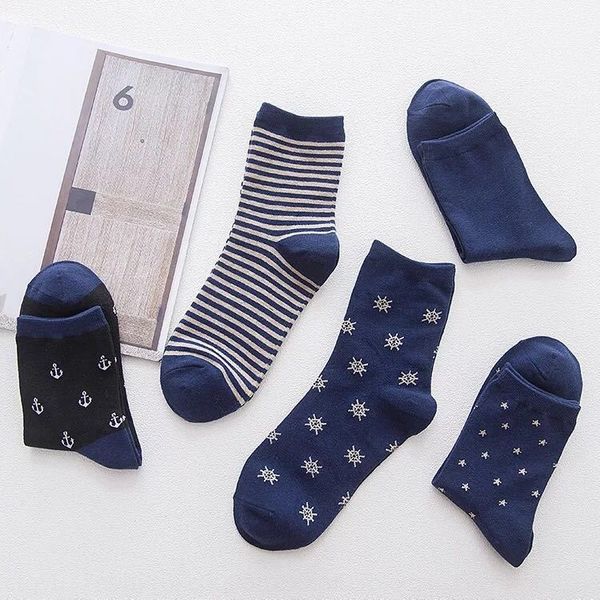 

cotton men's sports trendy cotton socks navy style men's sports socks, Black