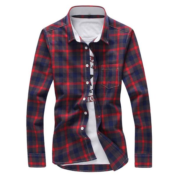 

men's casual shirts plaid cotton dress male long sleeve slim fit business shirt men spring, White;black